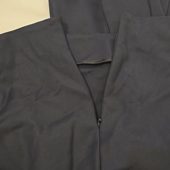Akris  Pants Womens 12 Navy blue, Flat side Zippet Slacks - Picture 14 of 15